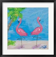 Framed Fancy Flamingos IV