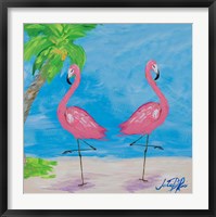 Framed Fancy Flamingos IV