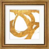 Framed Gold Circular Strokes I