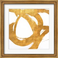 Framed Gold Circular Strokes I