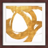 Framed Gold Circular Strokes I