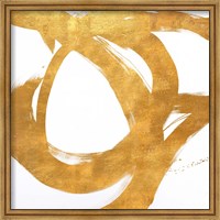 Framed Gold Circular Strokes I