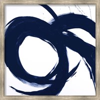 Framed Navy Circular Strokes II