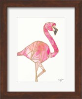Framed Origami Flamingo