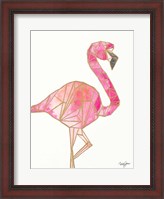 Framed Origami Flamingo