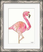 Framed Origami Flamingo