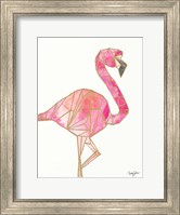 Framed Origami Flamingo