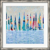 Framed Dozen Colorful Boats