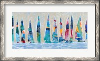 Framed Dozen Colorful Boats Panel