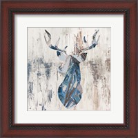 Framed Blue Rhizome Deer Bust