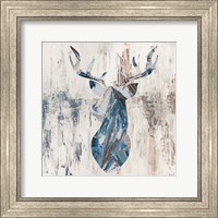 Framed Blue Rhizome Deer Bust
