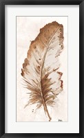 Framed Brown Watercolor Feather II