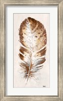 Framed Brown Watercolor Feather I