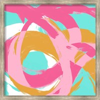 Framed Pink Circular Strokes I
