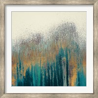 Framed Teal Woods with Gold