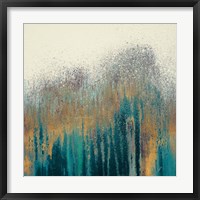 Framed Teal Woods with Gold