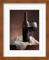 Framed Red Wine And Cork
