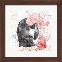 Framed Floral Skull Mate