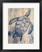 Framed Blue Sea Turtle