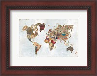 Framed Pattern World Map