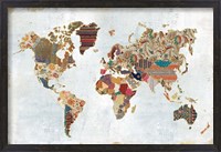Framed Pattern World Map