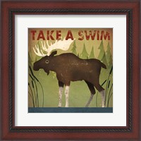 Framed Take a Swim Moose