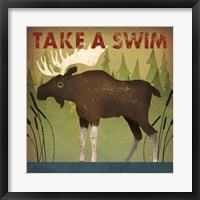 Framed Take a Swim Moose