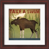 Framed Take a Swim Moose