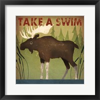 Framed Take a Swim Moose