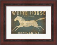 Framed White Horse Running