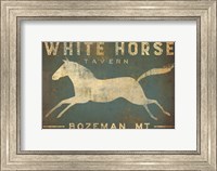 Framed White Horse Running