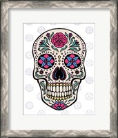 Framed Sugar Skull on Gray