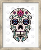 Framed Sugar Skull II on Gray