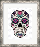 Framed Sugar Skull IV on Gray