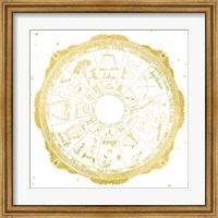 Framed Night Sky Zodiac White and Gold