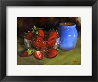 Framed Strawberry Blue Vase