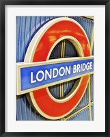 Framed London Bridge Underground Sign