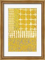 Framed Golden Blockprint I
