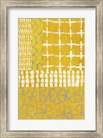 Framed Golden Blockprint I