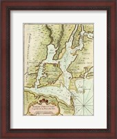 Framed Petite Map of the Port of New York