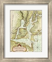 Framed Petite Map of the Port of New York