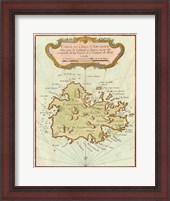Framed Petite Map of Island of Antigua
