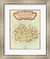 Framed Petite Map of Island of Antigua