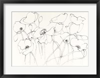 Framed Black Line Poppies III