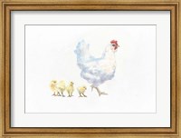 Framed Hen and Chickens