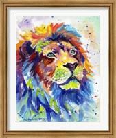 Framed Colorful African Lion