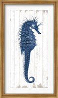 Framed Seahorse in Blue I