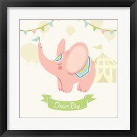 Framed 'Little Circus Elephant Pastel' border=