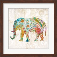 Framed Boho Paisley Elephant II