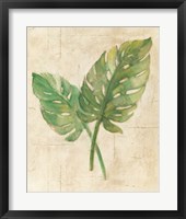 Framed Monstera Leaves Neutral Crop